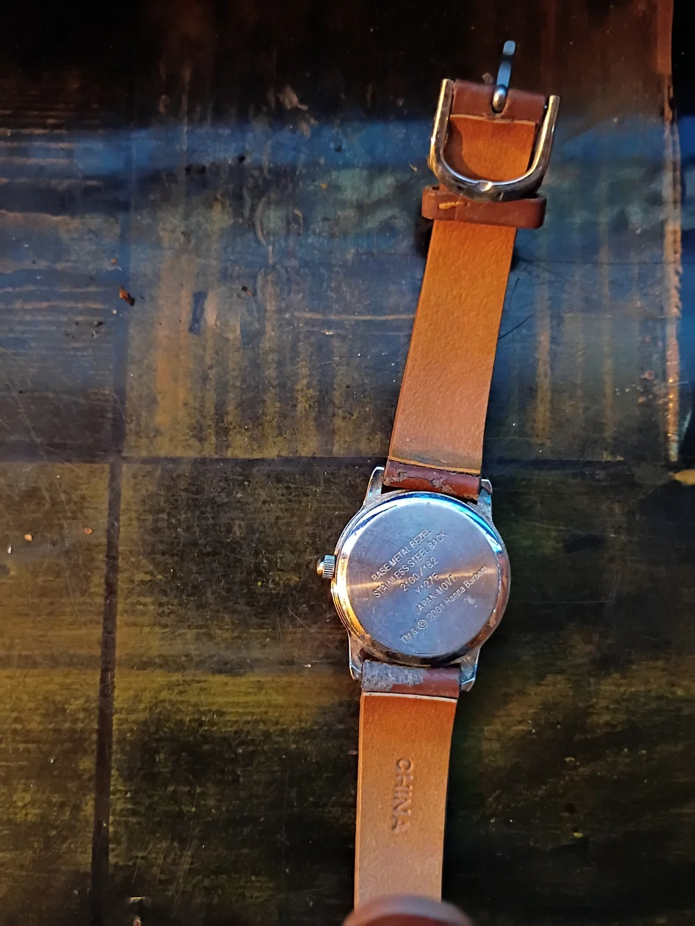 Disney Scooby-Doo Brown Leather-Embossed Strap Men's Watch